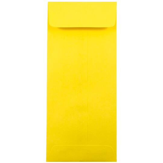 JAM Paper 4.5" x 10.37" Brite Hue Yellow Policy Business Envelopes, 25ct.